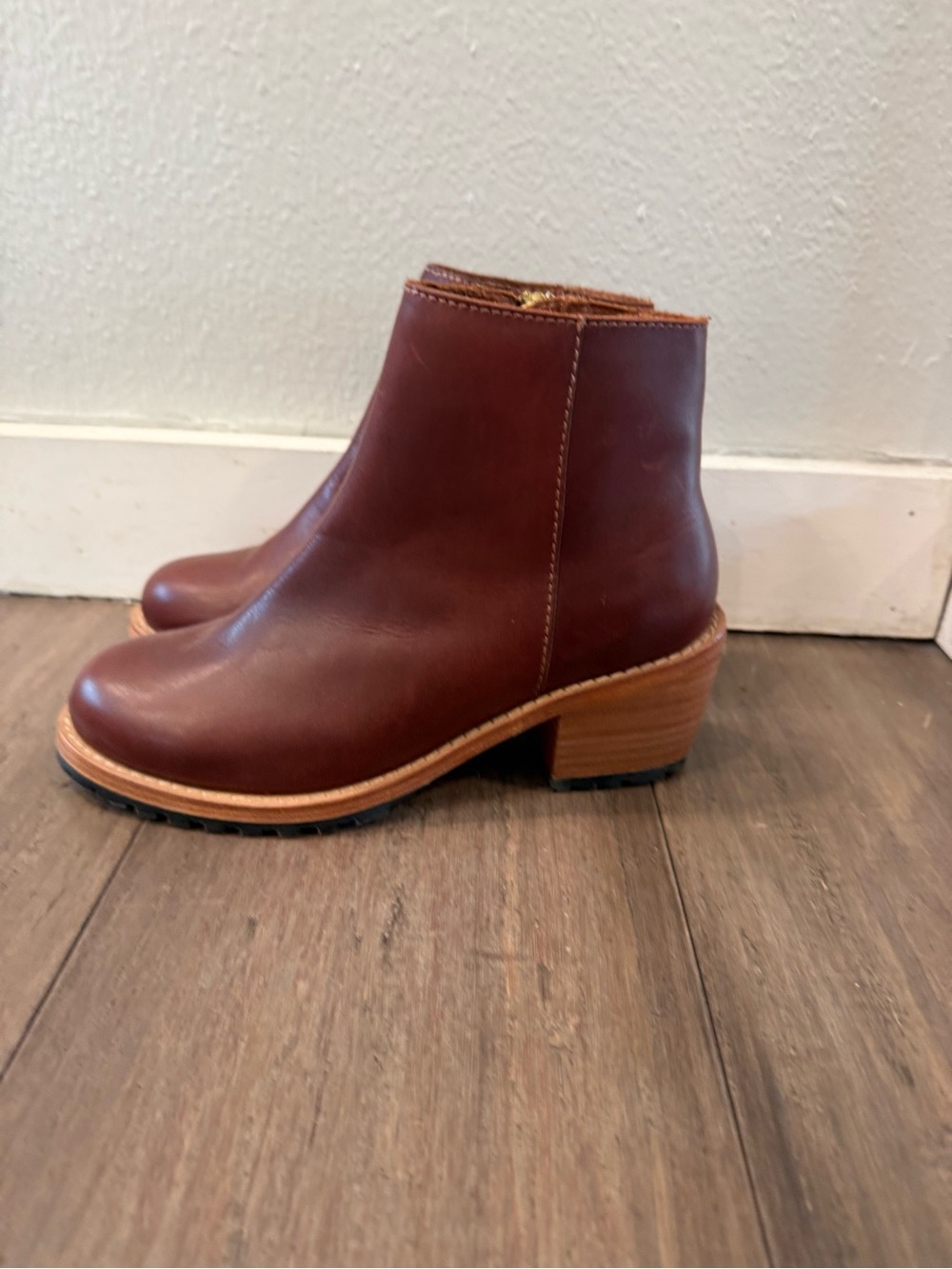 Portland Leather Chestnut Brown Leather Ankle Booties